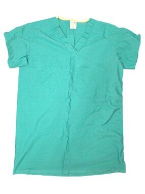 Adult Unisex Standard Textile Scrub Top Small Reversible Green V-Neck Medical